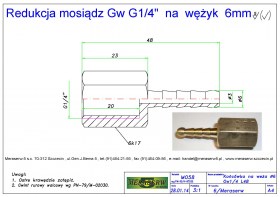 Gw G1/4 na wężyk 6mm